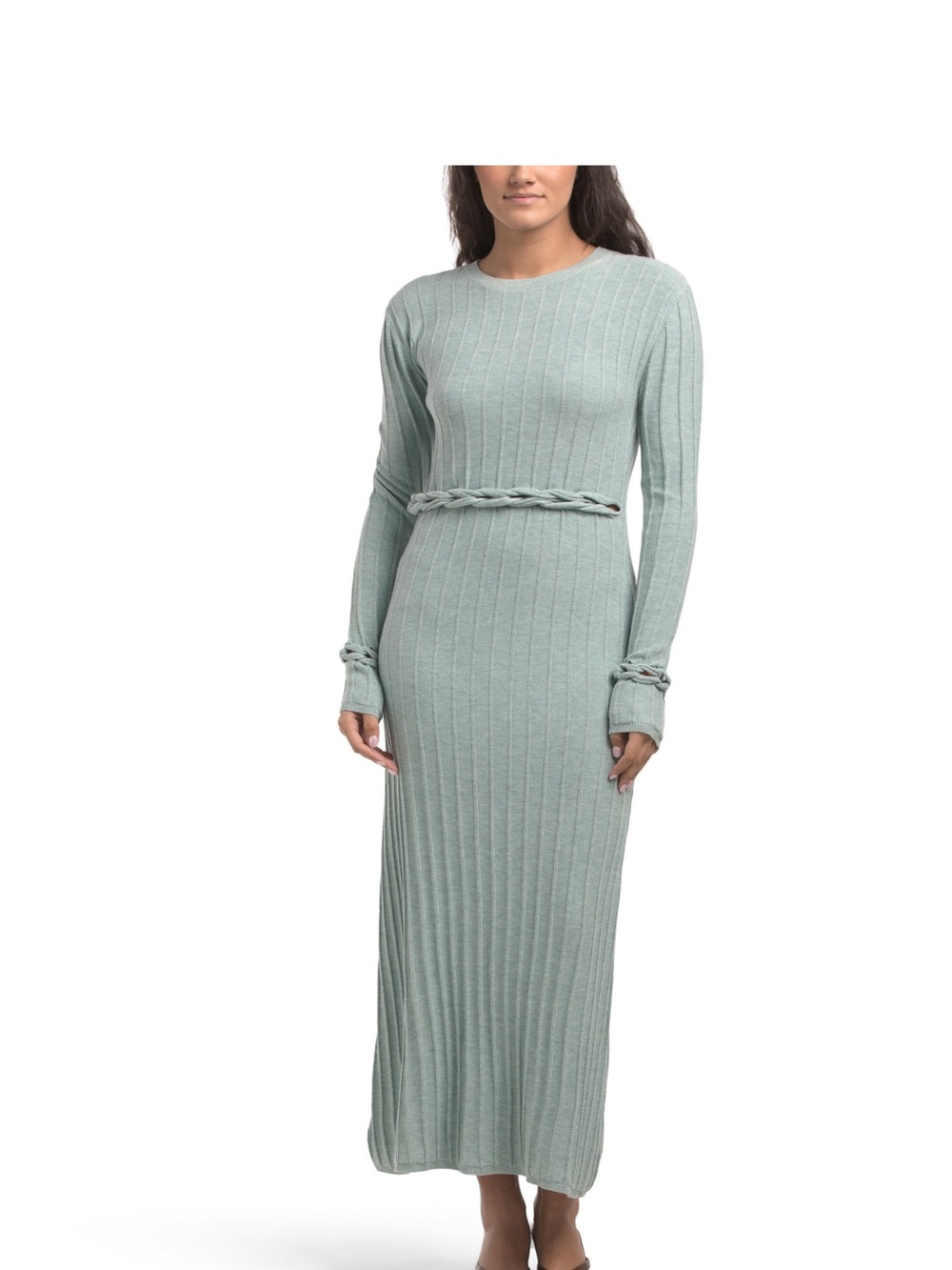 SUPER NATURAL BY SECRET MISSION BRAIDED BELT KNIT MAXI DRESS MSRP $395.00 NWT